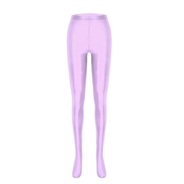 Light-Purple / M Shiny Leggings For Women - skyjackerz