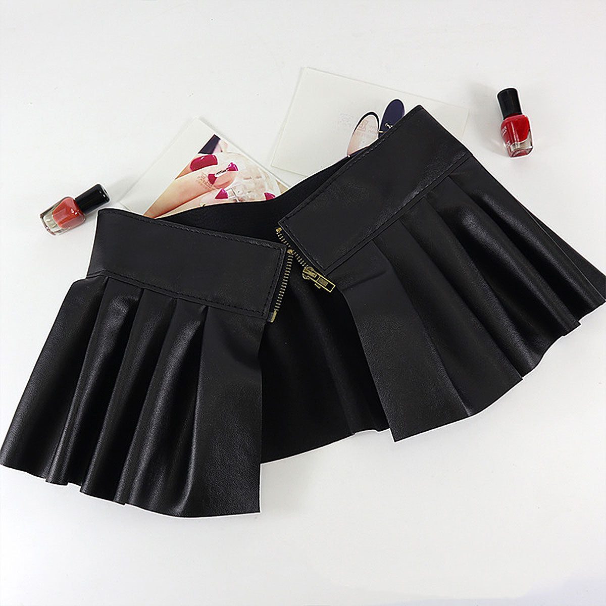 Women Leather Pleated Skirt Belt – skyjackerz