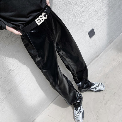 Men's Casual Streetwear Leather Pants - skyjackerz