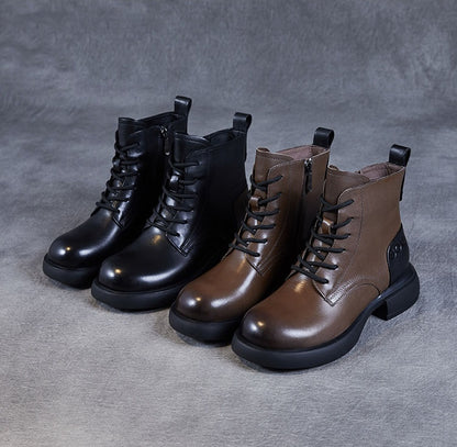 Women's Calfskin Warm Short Boots - skyjackerz