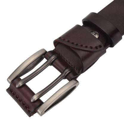 Men's Vintage Double Pin Buckle Leather Belt - skyjackerz