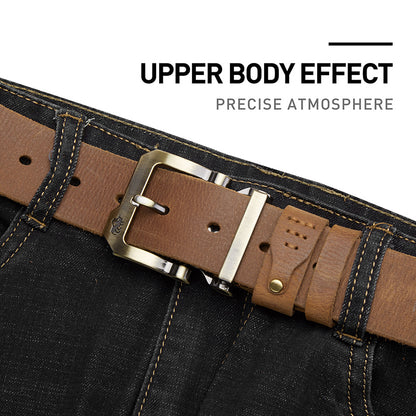 Coffee / 120 cm Men's Luxury Pin Buckle Leather Belt - skyjackerz