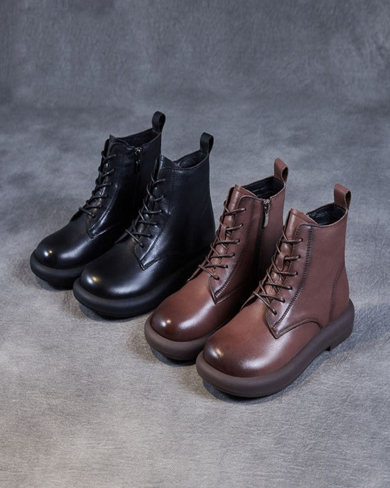 Women's Handmade Retro Leather Boots - skyjackerz