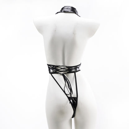 Women's Leather One-Piece Bodysuit - skyjackerz