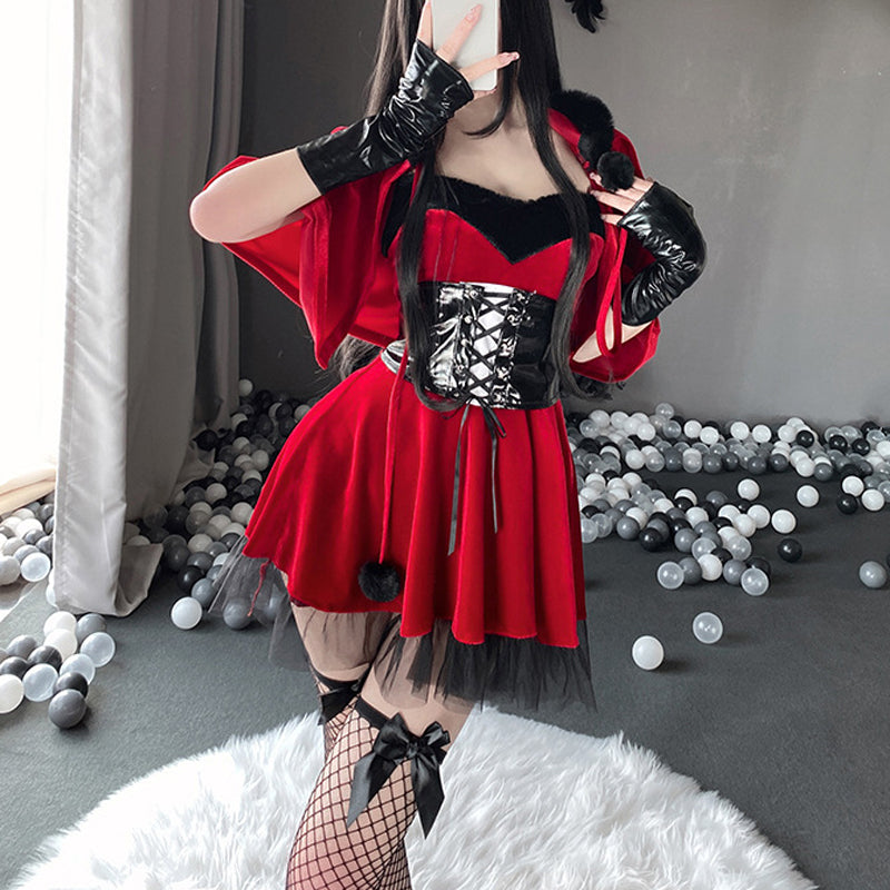 Women Evil Santa Leather Outfit - skyjackerz