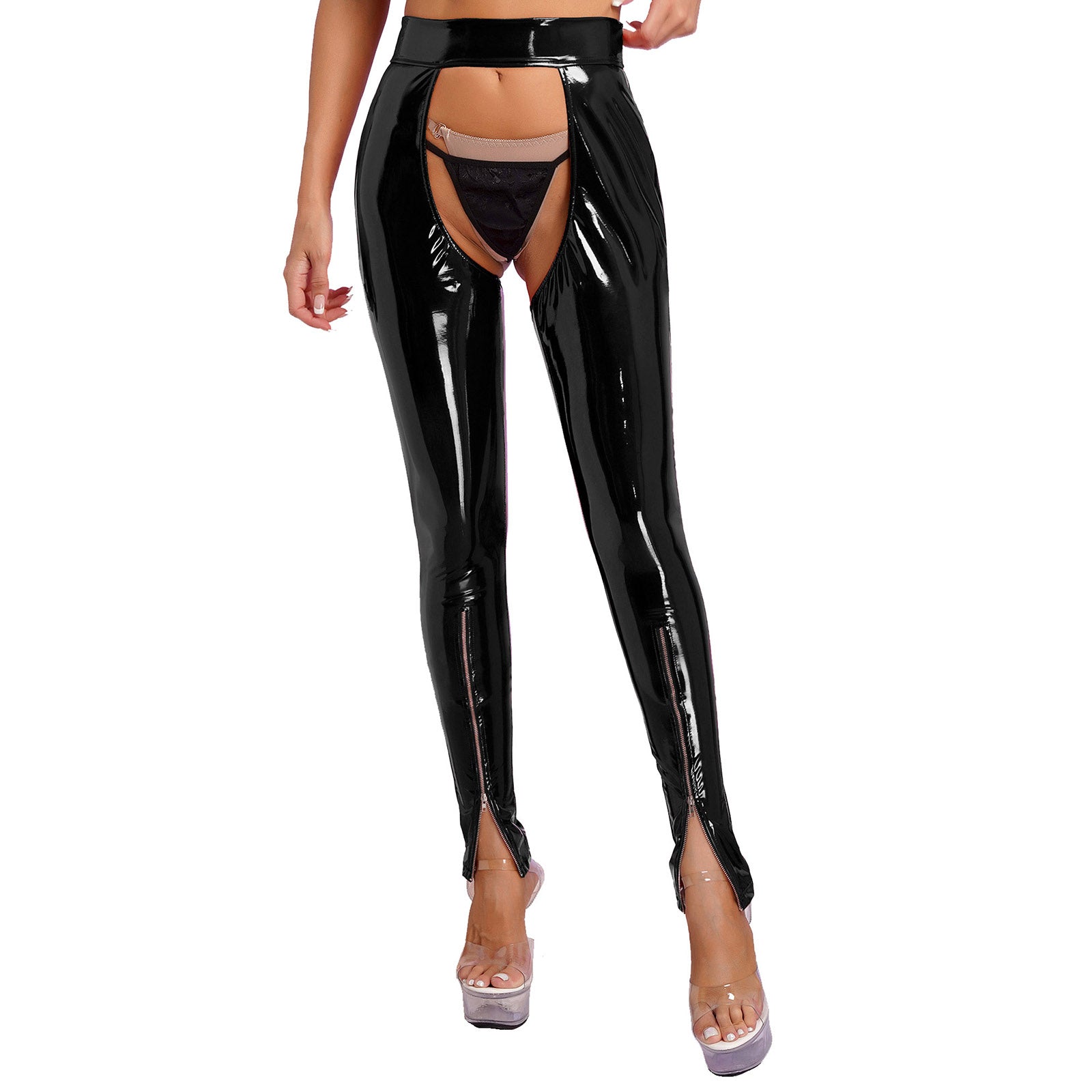 Women's Cutout Leather Pants - skyjackerz