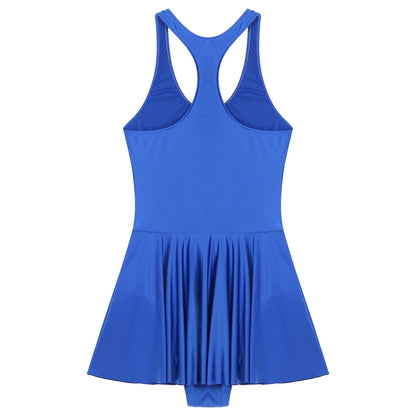 Women Leather Leotard Party Dress - skyjackerz
