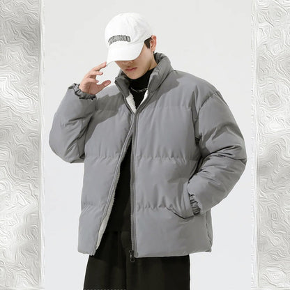Light Grey / L Winter Men's Thicken Padded Jacket - skyjackerz