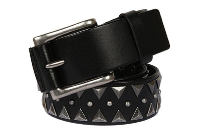 Black / 105 cm Men's Rivet Ceinture Homme Leather Belt - skyjackerz