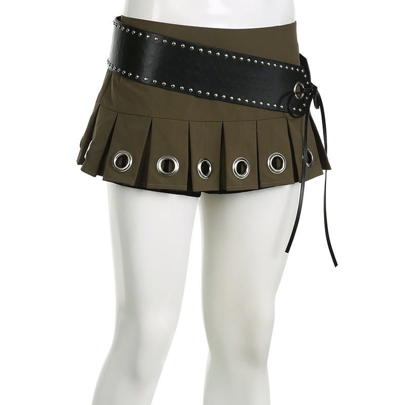 Women Leather Vintage Mini Skirt - skyjackerz