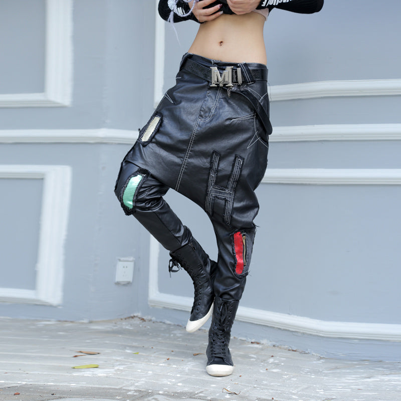 Men's Hip Hop Style Leather Trousers - skyjackerz