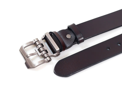 Black / 105 (cm) Men's Casual Business Leather Belt - skyjackerz
