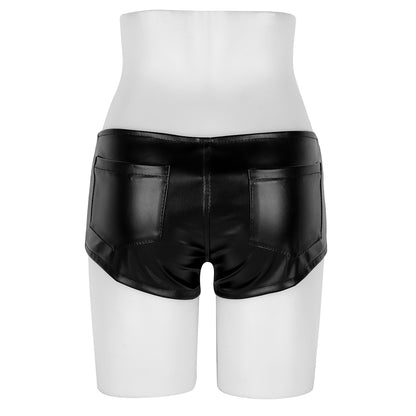 Women Black Low Waist Club Short - skyjackerz