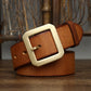 Retro Thick Square Buckle Leather Belt For Men - skyjackerz