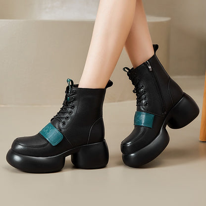 Women's Chunky High Heel Ankle Boots - skyjackerz