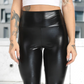 Shiny-Black / S Women's High Waist Leather Pants - skyjackerz