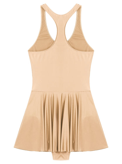 Women Leather Leotard Party Dress - skyjackerz
