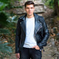 Biker Black Vintage Leather Jacket For Men