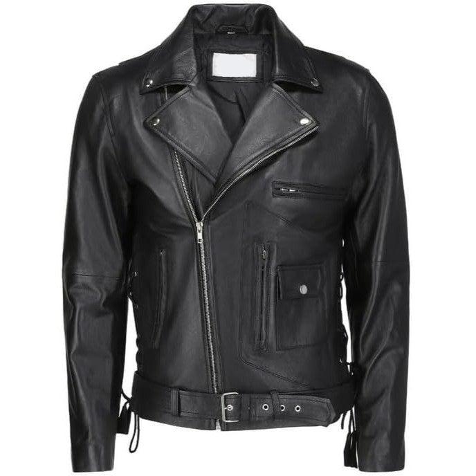 Biker Black Vintage Leather Jacket For Men