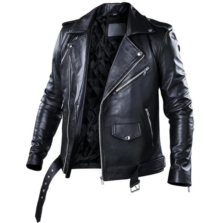 Biker Black Vintage Leather Jacket For Men