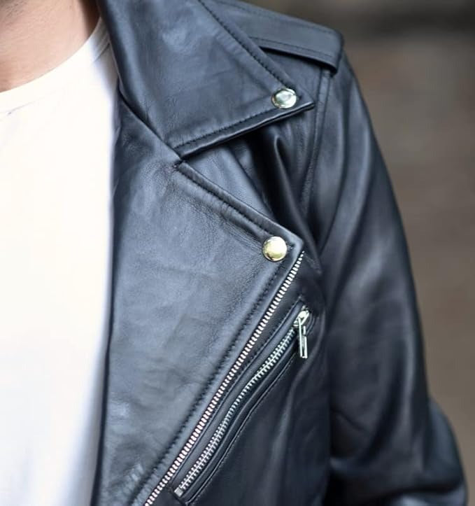 Biker Black Vintage Leather Jacket For Men