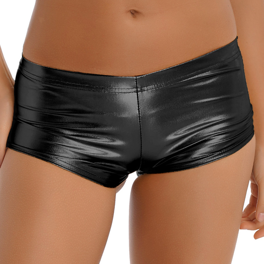 Black / M Women Low Rise Booty Shorts - skyjackerz