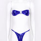 Deep Blue Women's Shiny Leather Bikini Set - skyjackerz