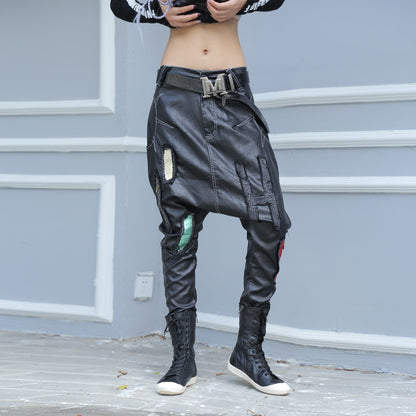 Men's Hip Hop Style Leather Trousers - skyjackerz