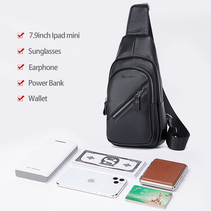 Men's Leather Business Chest Bags - skyjackerz