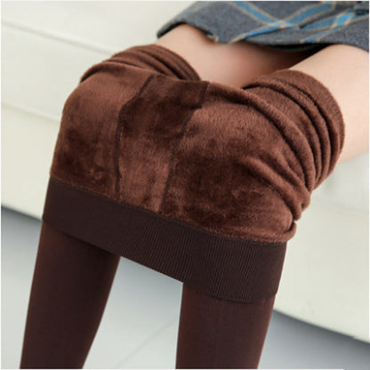 Coffee / One-Size Women's Velvet Winter Pantyhose - skyjackerz
