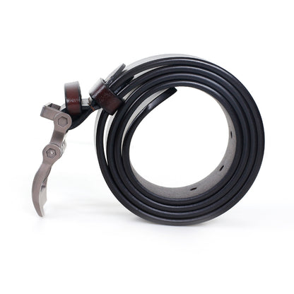 Black / 105 (cm) Men's Casual Business Leather Belt - skyjackerz