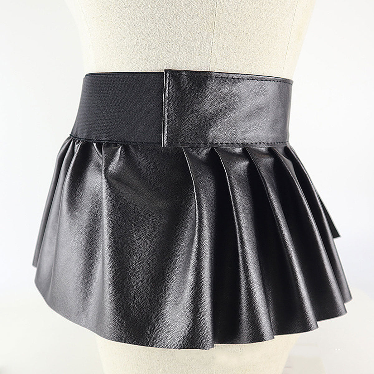 Women Leather Pleated Skirt Belt - skyjackerz