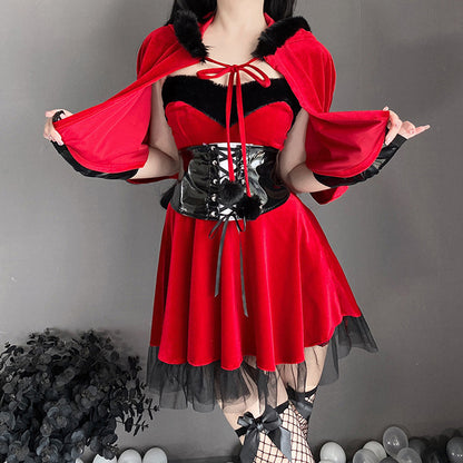 Women Evil Santa Leather Outfit - skyjackerz
