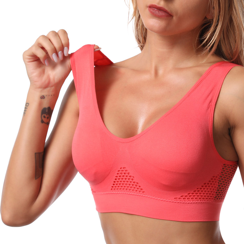 FOLENZU Stainlesh Breathable Cool Lift up Air Bra for Women Plus