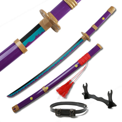 Enma Purple One Piece Zoro Wooden Sword Toys - skyjackerz