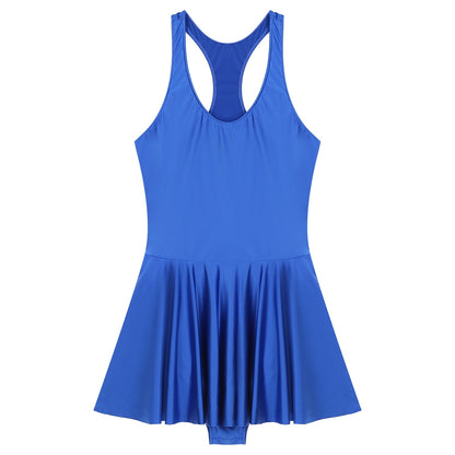 Women Leather Leotard Party Dress - skyjackerz