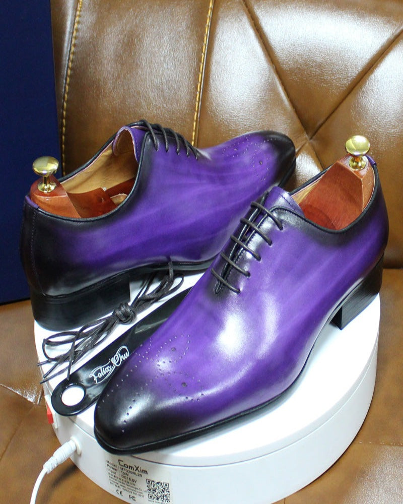 Purple / 6 Men's Timeless Handcrafted Wedding Oxfords - skyjackerz