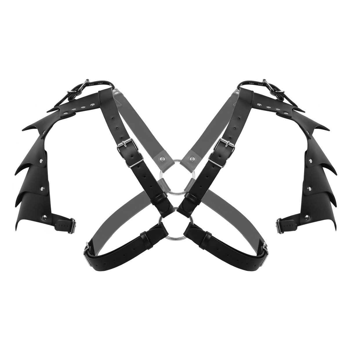 Men's Medieval Leather Chest Harness - Steampunk Body Harness With Shoulder Armor For Costumes