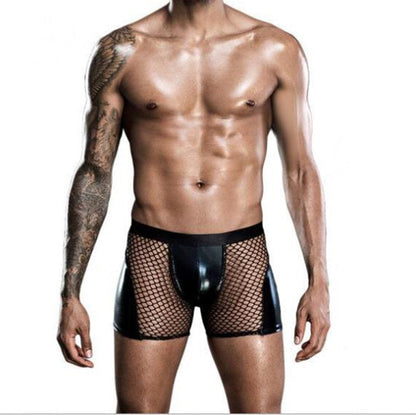 Men's Leather Mesh Boxers - skyjackerz