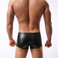 Men's Soft Leather Black Boxershorts - skyjackerz