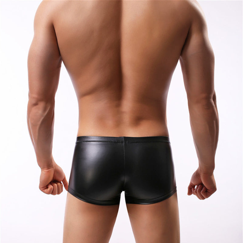Men's Soft Leather Black Boxershorts - skyjackerz