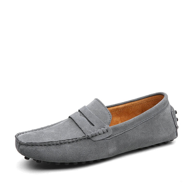 Gray / 6.5 Men's Leather Lightweight Driving Shoes - skyjackerz