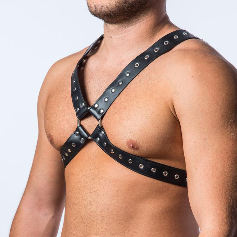 Men's Studded Leather Harness - skyjackerz