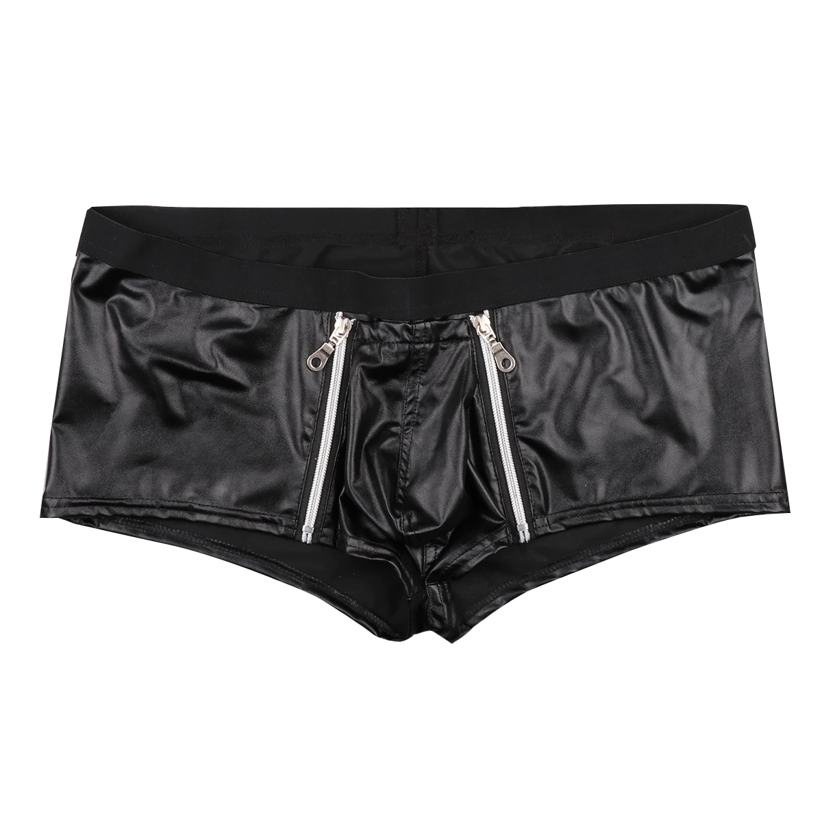 Men's Front Zipper Leather Boxers - skyjackerz