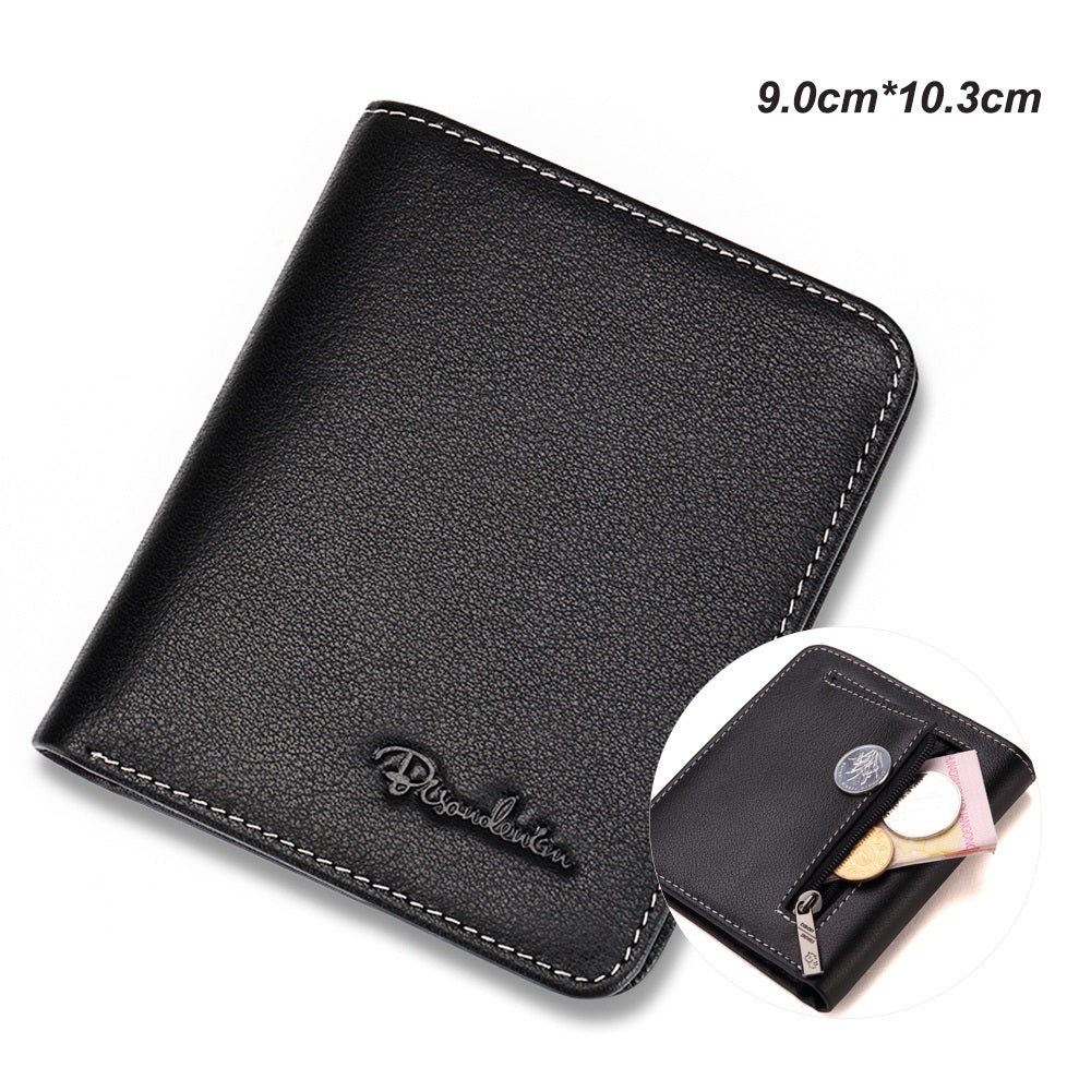 Without Box / Black coin pocket Men's Leather Business Mini Coin Wallet - skyjackerz