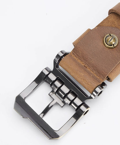 Coffee / 120 cm Men's Luxury Pin Buckle Leather Belt - skyjackerz