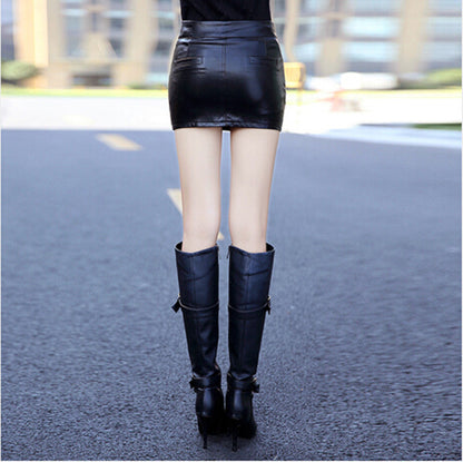Women Sexy Slim Leather Skirt - skyjackerz