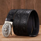 Wolf Automatic Embossed Leather Belt For Men - skyjackerz