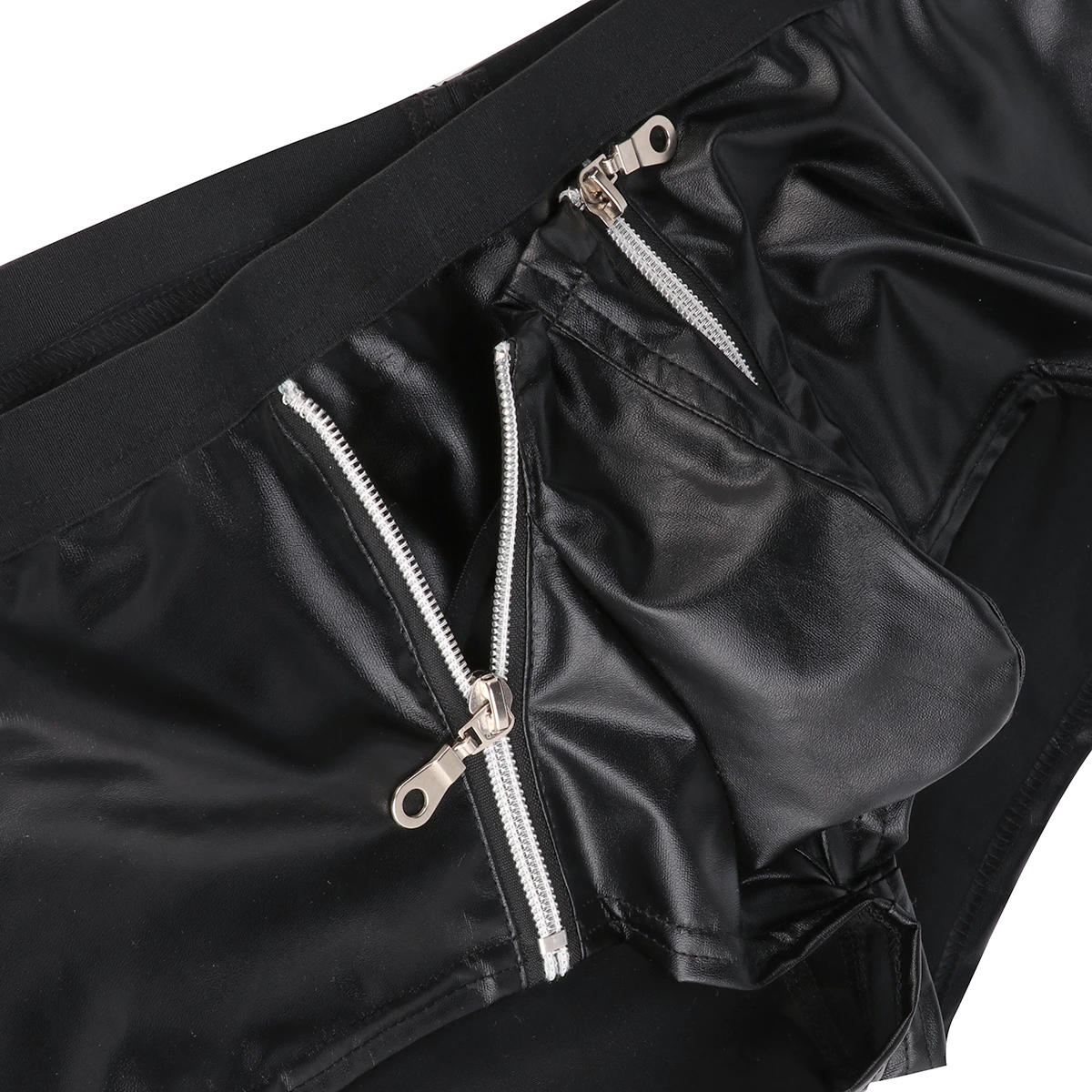 Men's Front Zipper Leather Boxers - skyjackerz