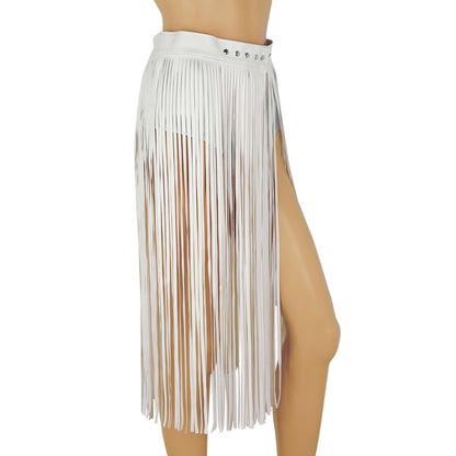 White / M Women's Sexy Long Trissel Skirt - skyjackerz